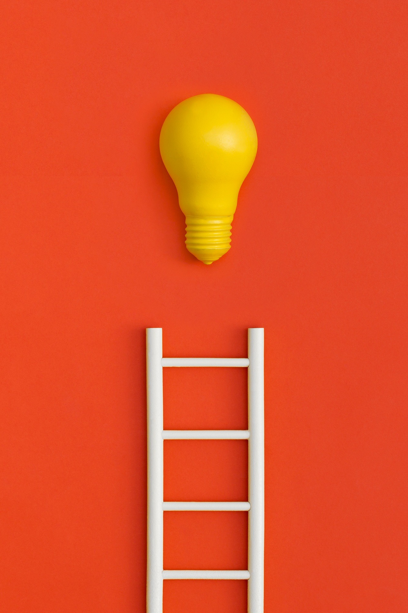 Ladder career path for business growth success process. Inspiration and creative idea concept.