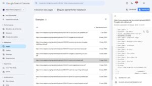 detail of a page blocked by robots.txt